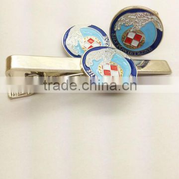 custom tie clips mape sea red and white badge soft enamel lapel pin tie clip