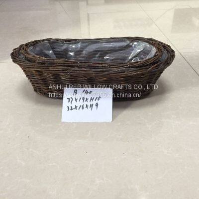 Hot Selling Handmade Willow Material Wicker Baskets Oval Willow Basket Price