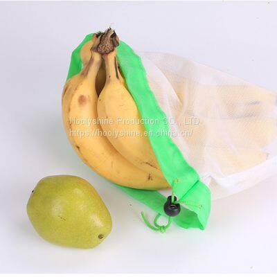 Polyester Mesh Bag Vegetable and Fruit Bag Storage Mesh Bag Repeatable Drawstring Mesh Bag