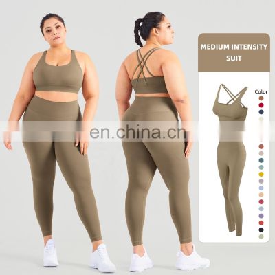 2 Pcs Yoga Fitness Women Set Hot Sale Workout High Impact Sports Gym Wear Suit