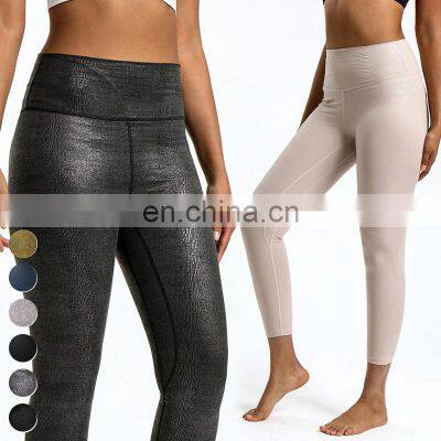 Custom Tights Womens Workout Wear Matte Faux Leather Leggings Gym Fitness Pants High Waist Butt Lift Yoga Leggings For Women