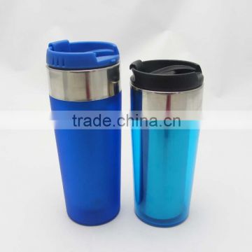 Plastic outside stainless steel inside tumbler mugs with paper insert