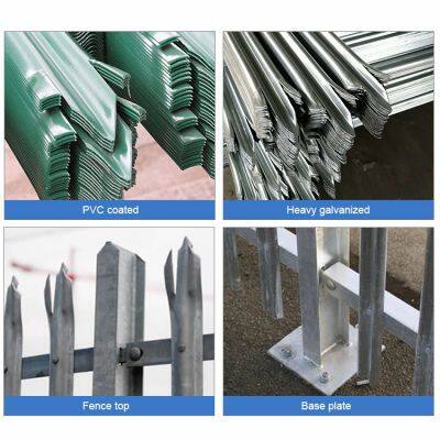 D/w Section Palisade Perimeter Fencing für das Vereinigte Königreich, Taufeuerverzinkter Stahlzaun, Metallpalisaden, Euro-Schwarze Zaunpanels photo-6
