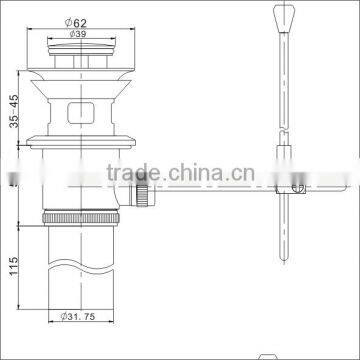 Excellent Quality Lavatory Push Button Pop Up Sink Waste Plug Assembly photo-2