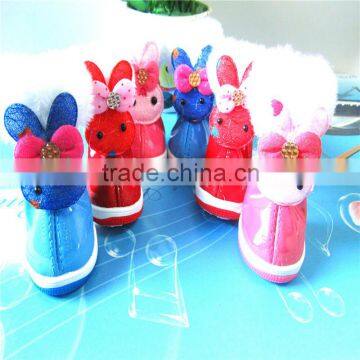 PU Material Winter Cartoon Rabbit Pet Shoes Dog Shoes Pet Supplies for Teddy & Pomeranian