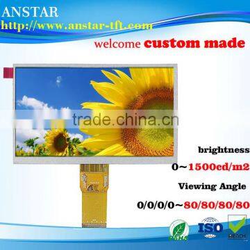 7 inch has 1500nits high luminance lcd panel, 1024*600P TFT LCD Module