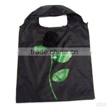 Black Shopping Bag With Flower