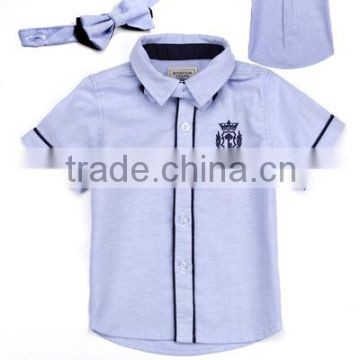 2016 blue kids polo shirts short sleeve button toddle school uniform plain boy tees wholesale