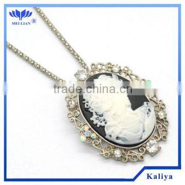 Round CZ Cameo Pendant Charms 2013