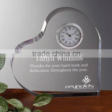 Fashion design heart-shaped acrylic awards and trophies with watch