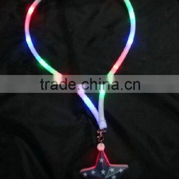 LED Flashing Star Necklace with Plastic Lanyard light up toy for party