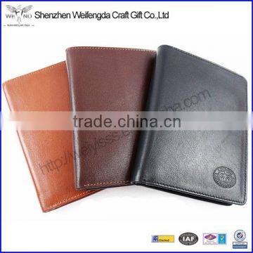 quality leather boxed travel document passport/credit card holder wallet