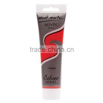 Mont Marte silver series acrylic paint 100ml - scarlet