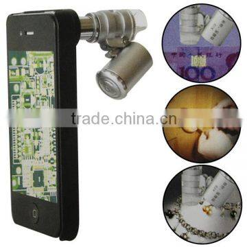60X Zoom LED Cellphone Microscope Magnifier Camera Lens For iPhone 4S 4G