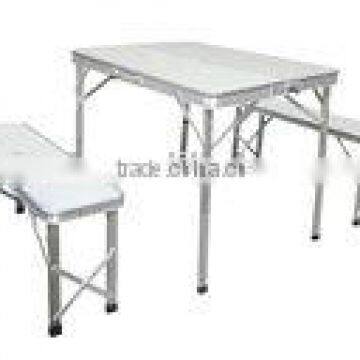 Outdoor folding picnic table(with two bench )