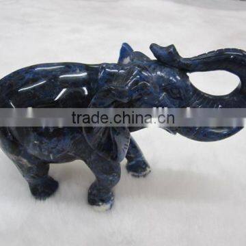 Natural hand carved stone gemstone craft elephant