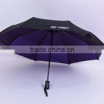 auto open and close windproof 3 fold umbrella for sport umbrella