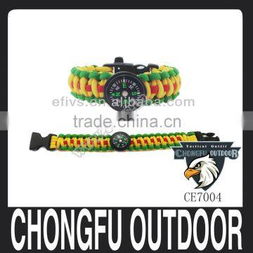 550 high visibility paracord bracelet with survival compass