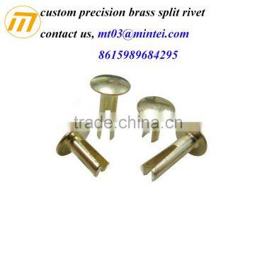 custom precision turning brass split rivet