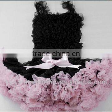 Black girls skirt set 2 pcs girls set 1-11yrs chiffin skirts set , latest long tutu skirt design pictures