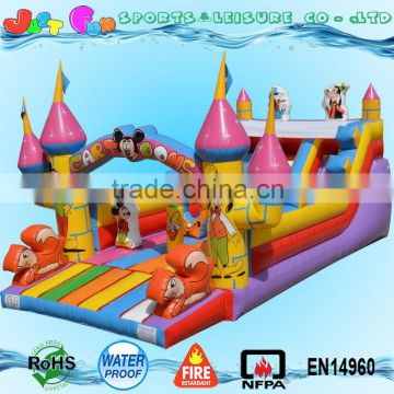 cartoons mickey castle slide, inflatable castle slide for children