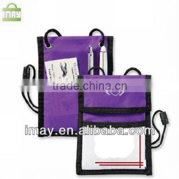 Promotional polyester neck wallet badge holder