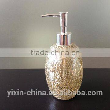 champagne mosaic glass bathroom lotion bottle,soap pump dispenser