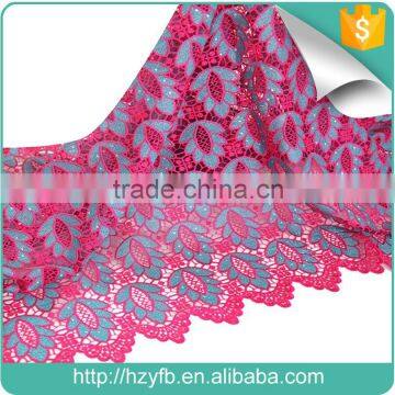 Wholesale new arrival African embroidery chemical cord lace fabric fushia and blue lastest cord lace                        
                                                                                Supplier's Choice