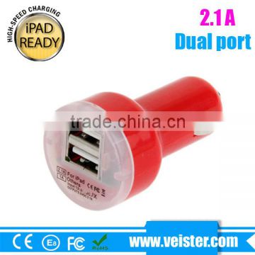 5V 2.1A Dual USB Car Adapter for iphone, iPad