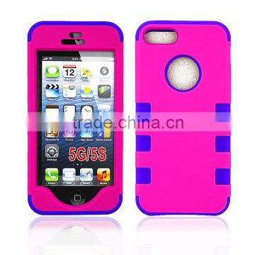 Newest design Hard PC and Silicone combo case for smart iPhone 5G 5S