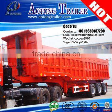 Made in China Shandong factory directly side rear 3 axles hydraulic tipper trailer for sale