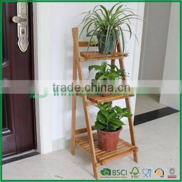 Fuboo--folding bamboo balcony flower pot rack