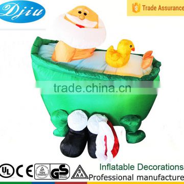 DJ-158 4 foot indoor christmas airblown black shoes inflatable santa claus Bathtub dark decoration