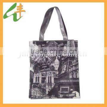 Classical printing PU leather shopping bag