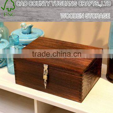 High end luxury wooden watch diaplay box with metal lock