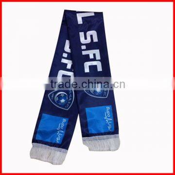 durable football scarf,130*14cm satin flag,high quality sports fans scarf