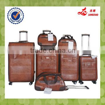 PU Luggage Set travel bag set upright luggage suitcase with Makeup Bag