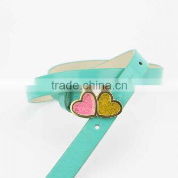 Kids PU belt in Candy Color with Oil Heart-shaped buckle