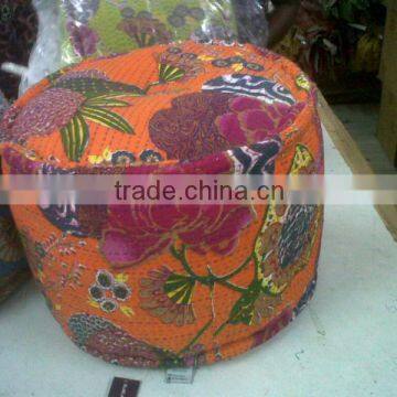 TRADITIONAL HANDMADE KANTHA WORK POUFS