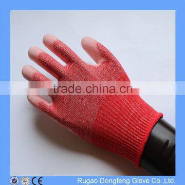 Red HPPE Cut Resistant Gloves Level 5 Anti Cut Gloves for Protective Hands