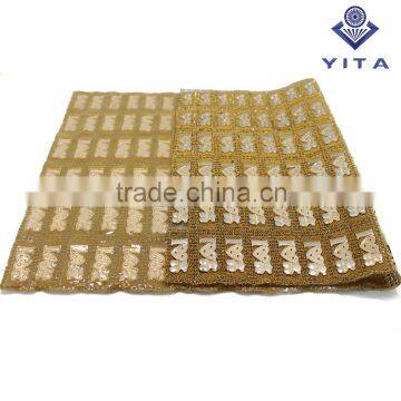 24*40cm adhesive gold metal embellishments hot fix rhinestone sheet customized