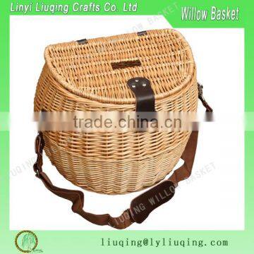 Wholesale natural wicker basket with cover/Fishing basket wicker /Wicker fishing creel basket