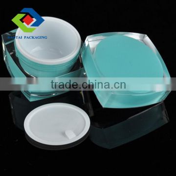 30gm blue plastic cosmetic packaging, cheap square plastic mason jar cream container