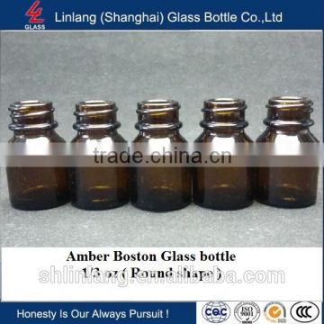 1/3oz Boston Amber round glass bottle manufacturer in China