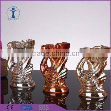 wholesale decoration electroplate colored candle jars glass