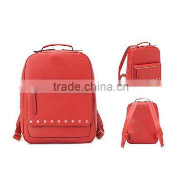 BK4090 Fashion red ladies studs backpack laptop bags China backpack