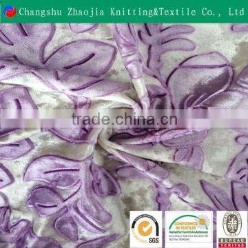 Embossed and customfloral print elastic polyester fabric ZJ061