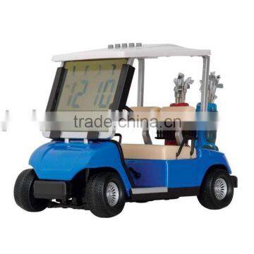 Golf car with LCD clock