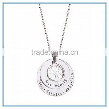 Our Family Tree Pendant Stainless Steel Necklace