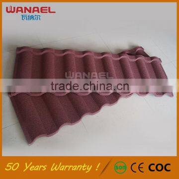 Guangzhou Factory Wanael Roman Light Weight Galvanized Metal Stone Coated Roof Tile photo-5